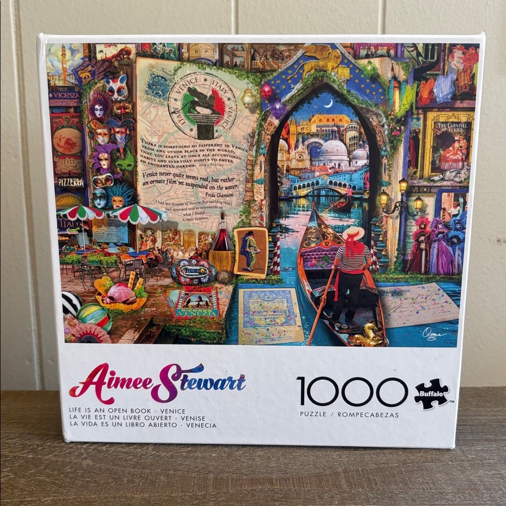 Buffalo Games Aimee Stewart Colorful Venice Gondola 1000-Piece Travel Puzzle